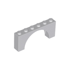 LEGO 15254 Light Bluish Gray Arch 1 x 6 x 2 - Medium Thick Top without Reinforced Underside